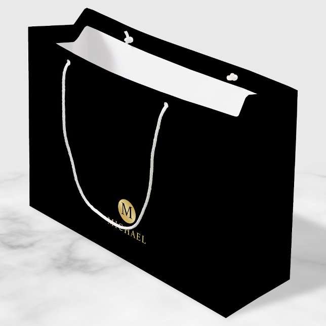 Monogram för Personligen Luxury Black och Guld (Skapare uppladdad)