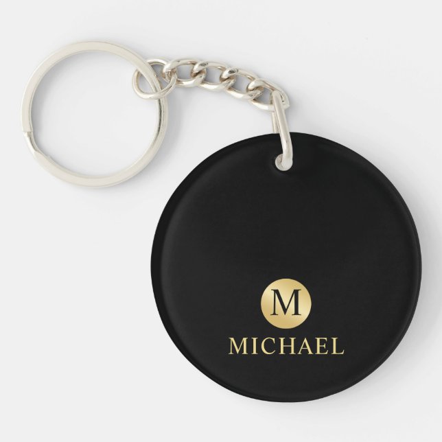 Monogram för Personligen Luxury Black och Guld (Framsidan)