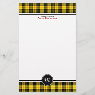 Monogram för pläd för gult för MacLeod klanTar Brevpapper