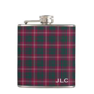 Monogram för pläd för klanCrawford Tartan rödb Fickplunta
