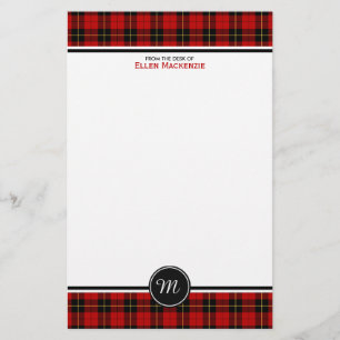 Monogram för pläd för klassiker för klanWallac Brevpapper