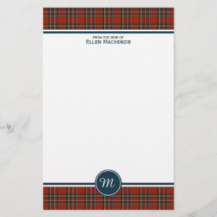 Monogram för pläd för kunglig Stewart Brevpapper
