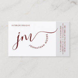 Monogram för professionell Curvature Burgundy Scri Visitkort