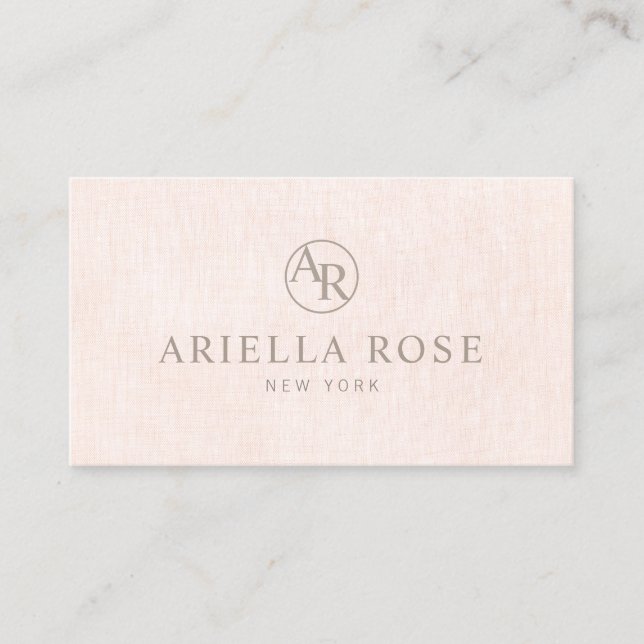 Monogram för  Professionell för Rosa med enkel Ele Visitkort (Framsida)