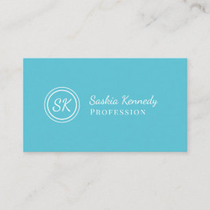 Monogram för Professionellen elegant Ocean Blue Sc Visitkort