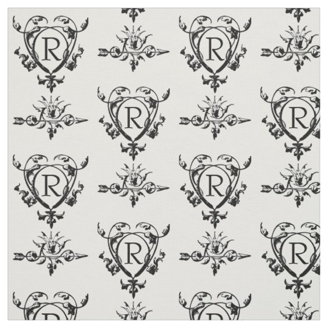 Monogram för prydnadsdjur och pilar Mönster Tyg (Provkarta)