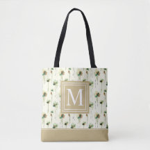 Monogram för regn av vita blommor| Teckenblock