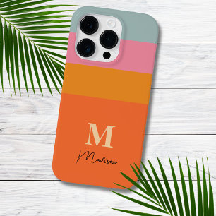 Monogram för Retro Färg blockerar