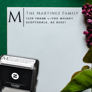 Monogram för returadressens Elegant-familj har anp Självfärgande Stämpel