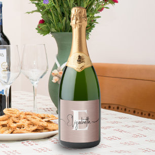 Monogram för ro Guld Brushed Metallic Girly