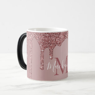 Monogram för ro Guld lyxbilsdrivning Glitter Magisk Mugg
