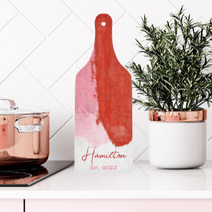 Monogram för röd och Rosa vattenfärg fastställd