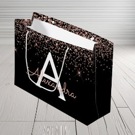 Monogram för Rosa Glitter och Gnistra vid ro Guld