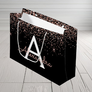 Monogram för Rosa Glitter och Gnistra vid ro Guld