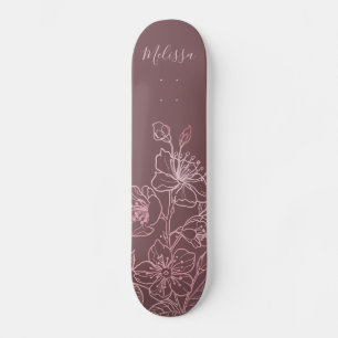Monogram för  Rosa i ro Guld Mini Skateboard Bräda 18,5 Cm