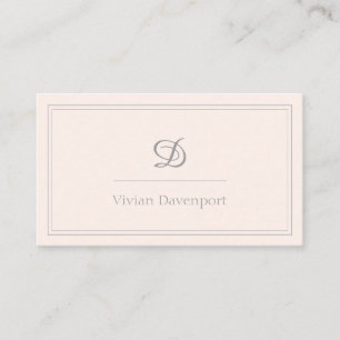 Monogram för Rosa Minimalistisk Visitkort