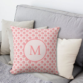 Monogram för Rosa Polka dots Kudde
