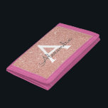 Monogram för rosa ros Guld Glitter och Gnistra<br><div class="desc">Rosa ros Guld Faux Glitter och Gnistra Elegant Nylon Wallet. Den här nylonplattan kan anpassas så att den omfattar ditt första och första namn.</div>