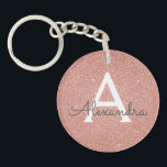 Monogram för rosa ros Guld Glitter och Gnistra<br><div class="desc">Nyckelkedjan rosa ros Faux Glitter och Gnistra Elegant Guld. Dessa nyckelkedjor kan anpassas så att de omfattar ditt första och första namn och är en perfekt-,  bachelorette-möhippa eller födelsedagsfest-tjänst.</div>