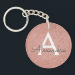 Monogram för rosa ros Guld Glitter och Gnistra<br><div class="desc">Nyckelkedjan rosa ros Faux Glitter och Gnistra Elegant Guld. Dessa nyckelkedjor kan anpassas så att de omfattar ditt första och första namn och är en perfekt-,  bachelorette-möhippa eller födelsedagsfest-tjänst.</div>