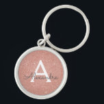 Monogram för rosa ros Guld Glitter och Gnistra Rund Silverfärgad Nyckelring<br><div class="desc">Nyckelkedjan rosa ros Faux Glitter och Gnistra Elegant Guld. Dessa nyckelkedjor kan anpassas så att de omfattar ditt första och första namn och är en perfekt-,  bachelorette-möhippa eller födelsedagsfest-tjänst.</div>
