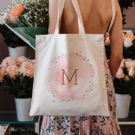 Monogram för  Rosa vattenfärgscirkel Tygkasse<br><div class="desc">Den här tote-väskan har en målad vattenfärgscirkel i  rosa med prickaccenter från Faux guld. Om du vill ha en mer avancerad anpassning av den här designen klickar du på knappen Anpassa. Matchande objekt är också tillgängliga.</div>