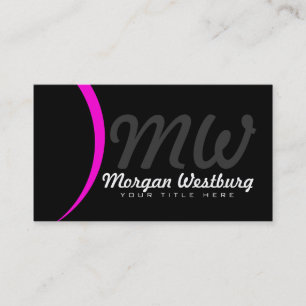 Monogram för rosa Wave Professionell-Affärskort Visitkort