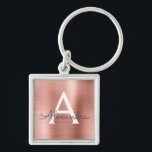 Monogram för rostfritt stål från rosa ros Guld Fyrkantig Silverfärgad Nyckelring<br><div class="desc">Nyckelkedjan för Elegant av metallstensfritt stål i rosa ros Faux-Guldet. Dessa nyckelkedjor kan anpassas så att de omfattar ditt första och första namn. Dessa nyckelringar gör underbar födelsedag,  möhippa eller bachelorette-parti till fördel.</div>