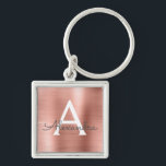 Monogram för rostfritt stål från rosa ros Guld Fyrkantig Silverfärgad Nyckelring<br><div class="desc">Nyckelkedjan för Elegant av metallstensfritt stål i rosa ros Faux-Guldet. Dessa nyckelkedjor kan anpassas så att de omfattar ditt första och första namn. Dessa nyckelringar gör underbar födelsedag,  möhippa eller bachelorette-parti till fördel.</div>