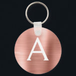 Monogram för rostfritt stål från rosa ros Guld Nyckelring<br><div class="desc">Nyckelkedjan för Elegant av metallstensfritt stål i rosa ros Faux-Guldet. Dessa nyckelkedjor kan anpassas så att de omfattar ditt första och första namn. Dessa nyckelringar gör underbar födelsedag,  möhippa eller bachelorette-parti till fördel.</div>