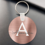 Monogram för rostfritt stål från rosa ros Guld Nyckelring<br><div class="desc">Nyckelkedjan för Elegant av metallstensfritt stål i rosa ros Faux-Guldet. Dessa nyckelkedjor kan anpassas så att de omfattar ditt första och första namn. Dessa nyckelringar gör underbar födelsedag,  möhippa eller bachelorette-parti till fördel.</div>
