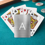 Monogram för rostfritt stål från Silver Casinokort<br><div class="desc">Monogram för uppspelningskort av rostfritt stål i Silver Faux metallic Foil Stainless Steel Elegant. De här spelkorten kan anpassas så att de omfattar ditt första och första namn och gör en underbar partitjänst för en födelsedagsfest-,  möhippa- eller bachelorette-fest.</div>