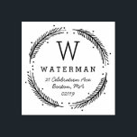 Monogram för rustisk krans stämpel<br><div class="desc">Gör ett bestående intryck med anpassningsbar gummi frimärke för vilket tillfälle som helst!</div>