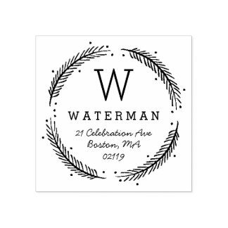 Monogram för rustisk krans stämpel