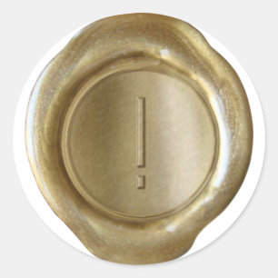 Monogram för säl i vax - Guld - ModernSlim! - Runt Klistermärke