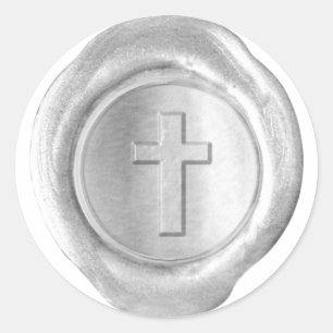 Monogram för säl vax - Silver - Kor - - Runt Klistermärke