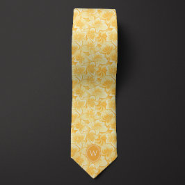 Monogram för Senard Gult Blommigt Slips