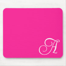 Monogram för shock rosa- och vitkursskript