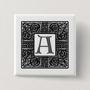 Monogram för silverCeltic "A" Knapp