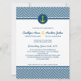 monogram för sjöankarpunkt i WEDDING INVITE-anpass Inbjudningar