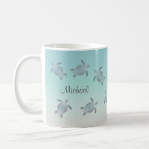 Monogram för sjösköldpaddor Stil Kaffemugg