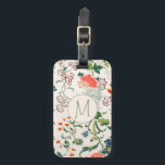 Monogram för snyggtens Blommigt Bagagebricka<br><div class="desc">blommigten i snyggt skriver ut allt över mönster med ett monogramskript initialt. En anpassningsbar eller ett tillbehör till perfekten.</div>