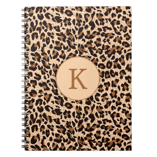 Monogram för snyggtens djurutskrift anteckningsbok (Framsidan)