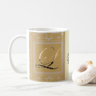 Monogram för sofistikerad Elegant Guld Brev L Kaffemugg