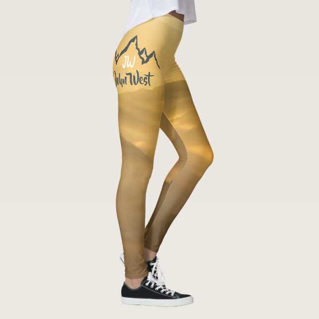 Monogram för solupphöjda bergsområden i guld leggings (Höger)
