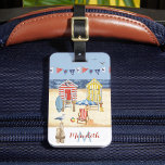 Monogram för sommarscen i roligt Beach Ocean Bagagebricka<br><div class="desc">Njut av den här roligten och den färgstarka sommarscenen - njut av den för dig själv eller verkligen speciellt och unikt som personlig. Alla designfrågor,  skicka bara ett e-postmeddelande till charmdesignstudio@rcn.com så hjälper vi oss gärna.</div>