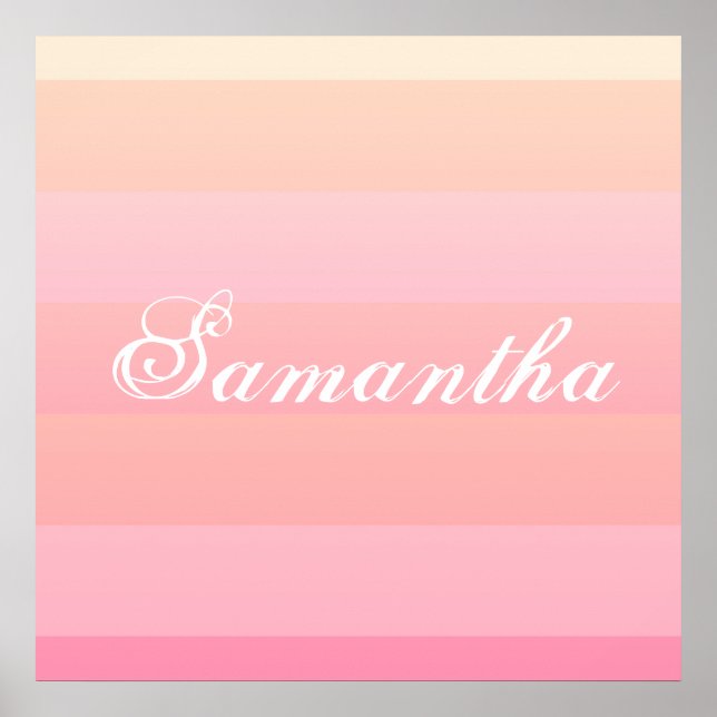 Monogram för sommartid och Rosa av korallutent Fär Poster (Framsidan)