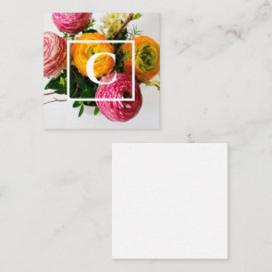 Monogram för söt, färgämnen och kraftig Blommigt Anteckningskort