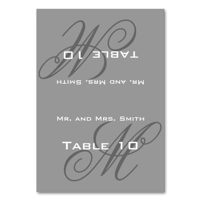 Monogram för Ställe-inställning Bordsnummer (Framsidan)