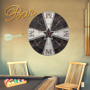 Monogram för Star Rustic Wood Tone-familjen Darttavla